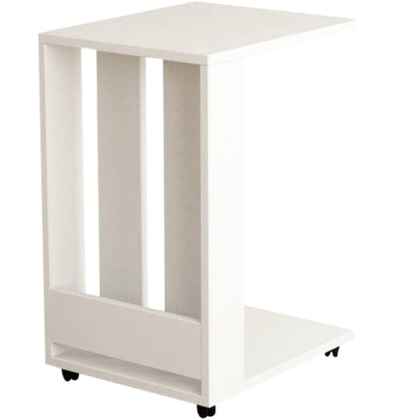 Tavolino Ausiliario da Soggiorno 45x37,5x60 cm con Ruote Affiancabile al Divano in Legno Bianco Tortora Bianco Antico prezzo