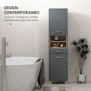 Mobile a Colonna da Bagno con Cassetto e Armadietti 40x24x160 cm in Legno Grigio 