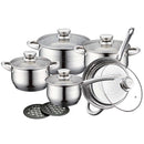 Batteria di Pentole 12 Pezzi in Acciaio Antiaderente Induzione