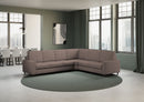 Divano Angolare 6 Posti 286x246x85 cm Sakar in Tessuto Talpa