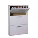 Scarpiera Salvaspazio 3 Ante 9 Paia 65x15x99,6 cm in Truciolare Nobilitato Bianca