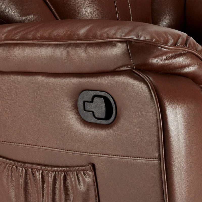 Poltrona Relax Reclinabile Manuale 90x74x130 cm in Similpelle Marrone