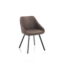 Set 2 Sedie 51x44x77 cm in Similpelle Marrone