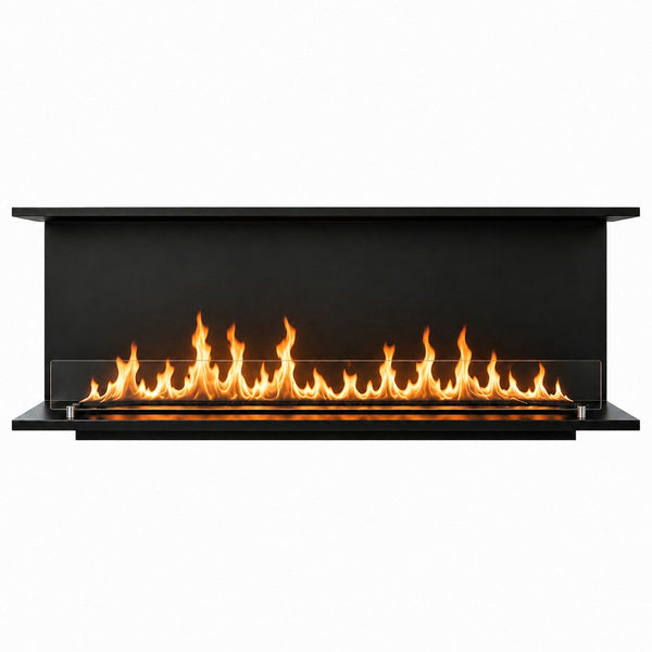 Camino a Bioetanolo da Incasso Trifacciale 150x30x50 cm Giove 3 Lati Aperti Struttura in Acciaio Nero acquista