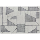 Tappeto Moderno Antiscivolo 230x160x0,7 cm Linee Geometriche in Poliestere Grigio  