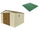 Boden für Gartenbox 325 x 319 x 233 cm aus grünem Kunststoff