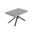 Tavolo Allungabile 120-204x80x74 cm Niket Cemento Gambe Antracite