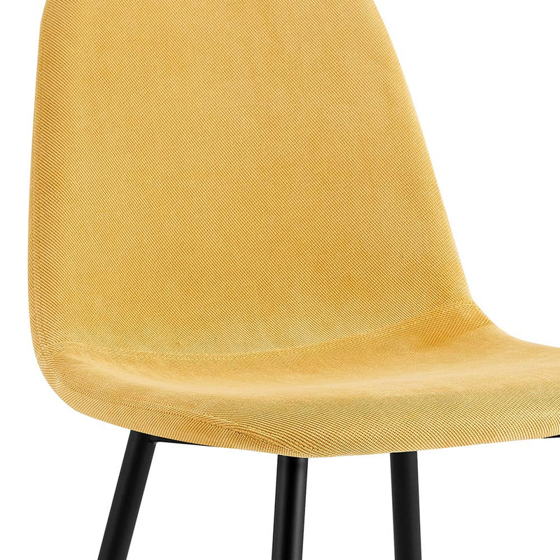 Set 4 Sedie da salotto Imbottite in Tessuto Bella Gialle