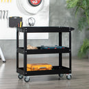 Carrello Porta Attrezzi a 3 Livelli 83x35,3x76 cm in Acciaio Nero   