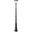Lampione Solare da Giardino 26x24x220 cm Sensore PIR in Alluminio e Vetro Nero  