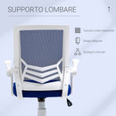 Sedia Operativa da Ufficio 62,5x55x94-104 cm in Tessuto Blu