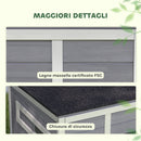 Casetta per Anatre 93x70x72 cm con Tetto Apribile Finestre e Rampa in Legno Grigio      