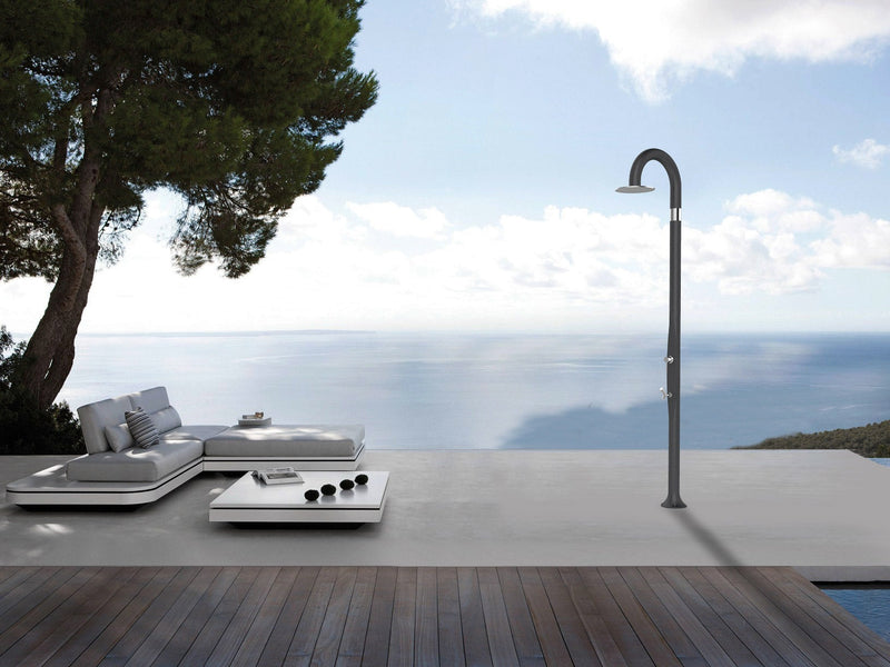 Doccia da Esterno Giardino Miscelatore e Lavapiedi Arkema Funny Yin Grigio Antracite