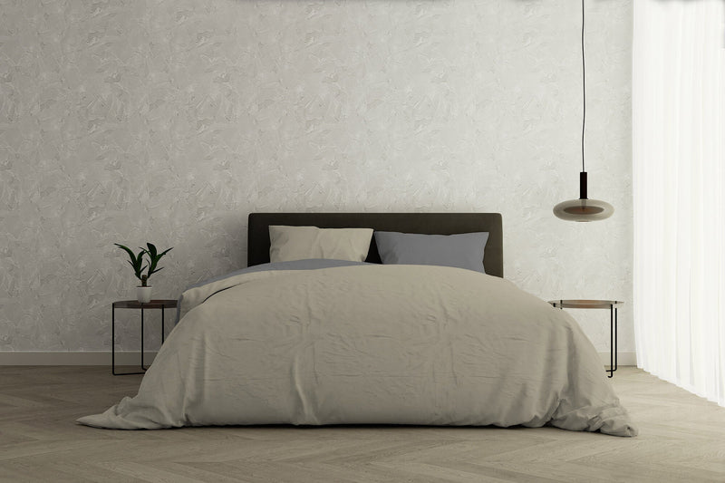 Copripiumino con Sacco e Federe Doubleface Tortora\/Fumo