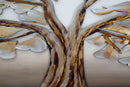 Dipinto Alluminio Albero 120x3,8x60 cm in Legno di Pino Metallo e Canvas