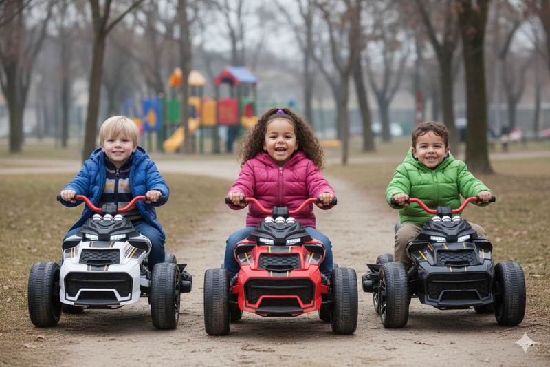 Mini Quad Elettrico per Bambini 3 Ruote 12V ATV 3.0 Rosso