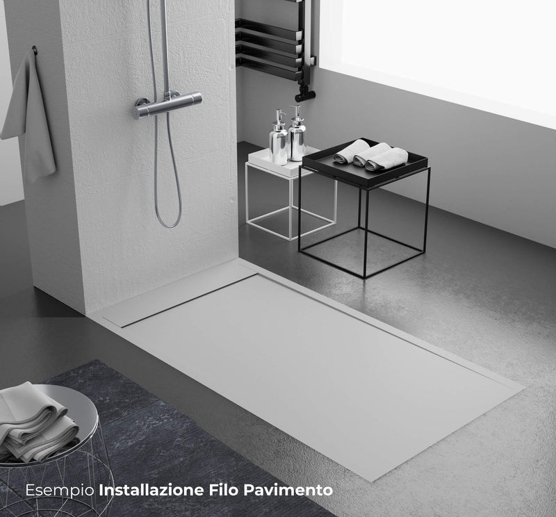 Piatto Doccia in Pietra Bonussi Kamet Grigio Chiaro Varie Misure