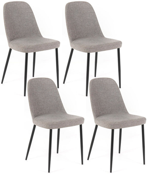 prezzo Set 4 Sedie 55x46xH85 cm in Tessuto Tamara Grigio Chiaro
