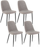 Set 4 Sedie 55x46xH85 cm in Tessuto Tamara Grigio Chiaro