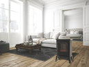 Camino Elettrico da Terra Effetto Fiamma 2000W Kooper London Nero