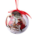 Set 12 Palline Decorative per Albero di Natale con bambini H7,5 cm Bianco/Rosso
