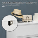 Cassettiera 3 Cassetti Moderna senza Maniglie per Camera e Soggiorno 80x39x73 cm Laccato Bianco      