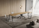 Tavolo Allungabile 130-390x90x74 cm Niket Quercia Natura Gambe Antracite
