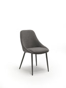 Set 4 Sedie Kira 51x59x85 cm in Tessuto Easy-Clean Grigio Scuro       