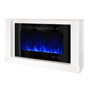 Camino Elettrico da Pavimento 72,5x121,5x30 cm Effetto Fiamma 1500W Bernard mini & Adeli Bianco