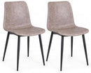 Set 2 Sedie 44x50x80 cm in Similpelle Nero e Beige