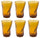 Set 6 Crumpled Glasses 34 cl Ø8 cm aus Kaleidos Amber Pressed Glass