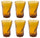 Set 6 Crumpled Glasses 34 cl Ø8 cm aus Kaleidos Amber Pressed Glass