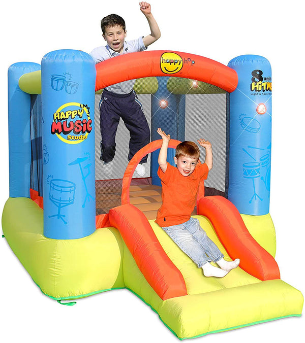 acquista Happy Music Studio Interaktives aufblasbares Karussellschloss mit Happy Hop-Pumpe