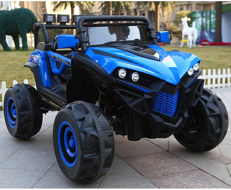 Macchina Elettrica per Bambini 2 Posti 12V Kidfun Fuoristrada 4x4 Blu