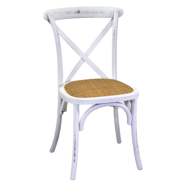 Sedia Impilabile 50x50xh88 cm in Legno Cross Bianco sconto