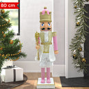 Soldato Schiaccianoci Natalizio H80 cm Rosa e Oro