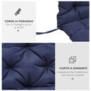 Cuscino per Dondolo da Giardino in Stile Capitonné 150x98x8 cm in Cotone e Poliestere Blu Scuro      