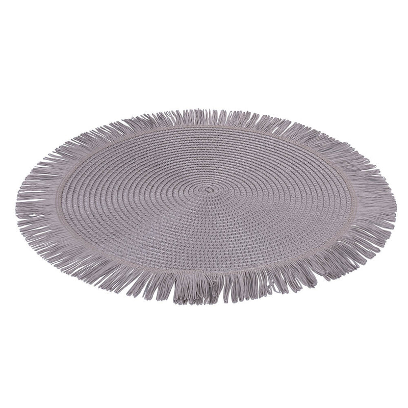 Set 4 Tovagliette con Frange Ø38x0,3 cm  in Carta effetto Juta VdE Tivoli 1996 Shades of Stones