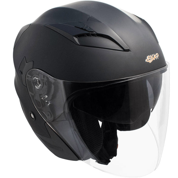 online Demi-Jet Scooter Helm langes Visier Ska-P 1 PH Bolzen schwarz gummiert