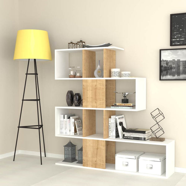 Libreria bifacciale Aktif 145x145x29 cm bianco rovere prezzo