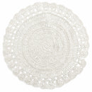 Set 6 Tovagliette Tonde in Rafia Villa d'Este Uncinetto Bianco