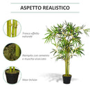 Pianta Artificiale Bambù H120 cm con Vaso Verde