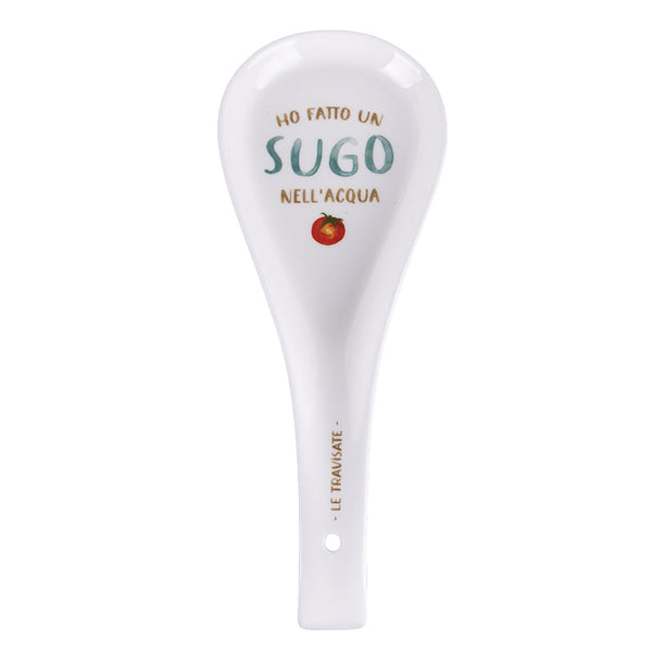 Poggiamestolo Sugo 26,5x10x3 cm in New Bone China VdE Tivoli 1996 Le Travisate Bianco acquista