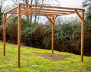 Pergola da Giardino 296x292x235 cm in Legno Picea Massello Termo Trattato
