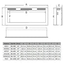 Camino Elettrico da Incasso 54,4x182,8x14 cm Effetto Fiamma 1500W Heracles