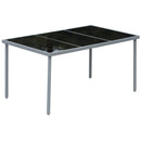 Set Tavolo e 6 Sedie da Giardino in Textilene  Grigio e Nero