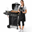 Barbecue a Gas 2+1 Fuochi 112x44x96,5 cm con Ruote e Griglia in Acciaio      