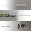 Credenza Moderna 106x35x76 cm con 3 Armadietti e 2 Cassetti Grigio Chiaro   