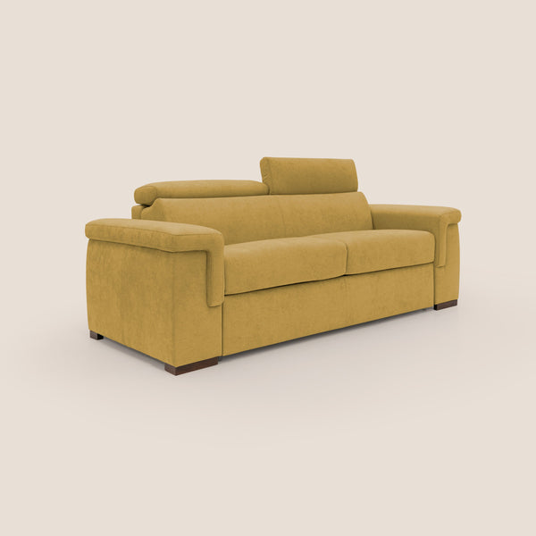 Divano Letto 3 Posti 240x100x95 cm in Tessuto Giallo acquista