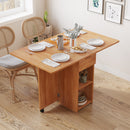 Tavolo Pieghevole Salvaspazio Anta a Ribalta 120x77x75 cm con Ruote Legno      